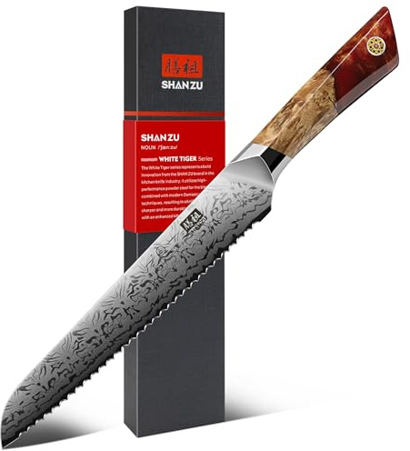 SHAN ZU Cuchillo Monador Damasco de Cobre y Acero 33 capas, Cuchillo para Pelar Damasco, Cuchillo Pelador de Cocina Japonés Forjado a Mano con Mango de Madera de Arce - VENUS Series