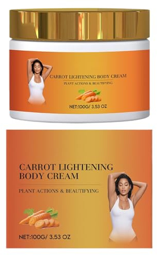 Crème De Soins, Carotte Lite + Éclaircissement De La Peau, Bouts De Crème Corporelle Éclaircissante 7.1x7.1x4.3cm / 2.8x2.8x1,69 Pouces Nourrissants Et Réparations/Parfumées Et Apaisant Pour Une Uti