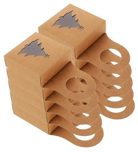 Housoutil 25stücke Weingeschenkbox aus Kraftpapier Hängegeschenkbox für Bier und Whiskyflaschen Aufbewahrungsbox für Geschenke Nachfüllbar Einfach Zusammenzubauen