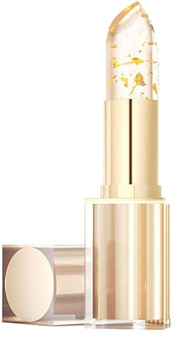 Colour Changing Lipstick, Transfer Proof & Long Lasting PH Lipstick with Gold Foil, Clear Lip Stick That Changes Color, 24H Moisturizing Glossy Shine Lip Stick for Women