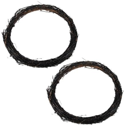 PRETYZOOM 2pcs Natural Grapevine Wreaths Handmade Rattan Twig Rings for DIY Crafts Versatile for Halloween Christmas Weddings Seasonal Decorations