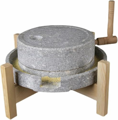 Stone Grain Mill, Hand Stone Mill/Wet and Dry Grinder,Home Kitchen Manual Grinding Machine, for Grains, Wheat, Almonds, Peppers and More
