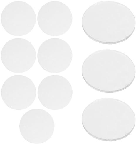 Kisangel 10pcs Transparent Acrylic Miniature Bases Decorative Display Stands for Collectible Figures Cake Toppers and Table Games Cute Round Blanks for Anime Cartoon Ornaments