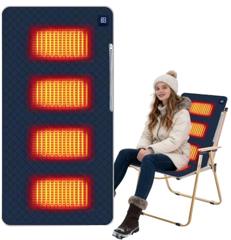 Dhqkqg Coussin Chauffant Electrique, 45 * 90cm Coussin de Chaise Chauffant, Coussin de Siège Chauffant USB avec 3 Niveaux de Température, pour Chaise de Bureau, Canapé, Camping, Voyage