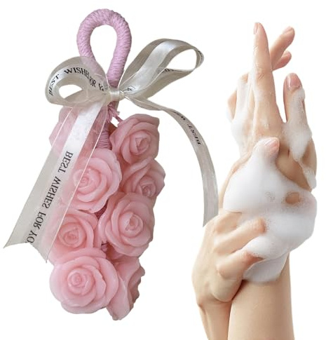 Muwugui Sapone Per Il Corpo | Detergente Naturale alla Rosa Fatto a Mano | Sapone Mani Idratante In Saponetta - Per Uomini Donne Bambini Viaggio Casa Doccia