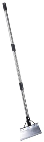 Zhjvihx Pala Piatta da Giardino, Pala da Pulizia Multifunzionale in Acciaio Inossidabile con Manico Regolabile da 47,2 Pollici, per Diserbare i Bordi del Prato Rimozione di Ghiaccio e