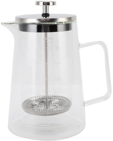 EOJDDPA de prensa francesa de vidrio de borosilicato alto, doble pared, 650 ml, para el hogar, estudio, oficina, elaboración de cerveza, filtro de acero inoxidable duradero 304