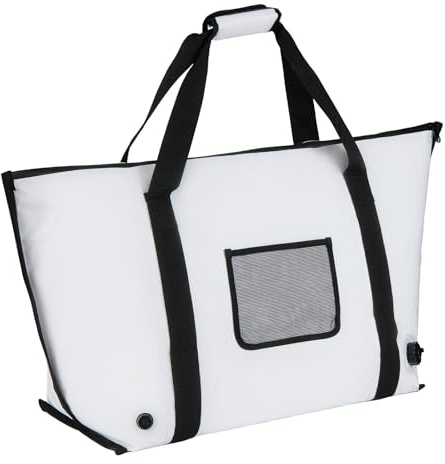 COSTWAY Sac Isotherme pour Poisson, Sac de Pêche Portable | Conteneur en PVC Étanche Conserve la Glace pendant 24 H avec Fermeture Éclair Poignée Rembourrée et Valve de Vidange