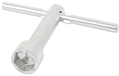 Sourcingmap a16041800ux0012 65mmx55mm 10mm Hex Socket T Shape Handle Wrench Deep Nut Driver, Silver Tone