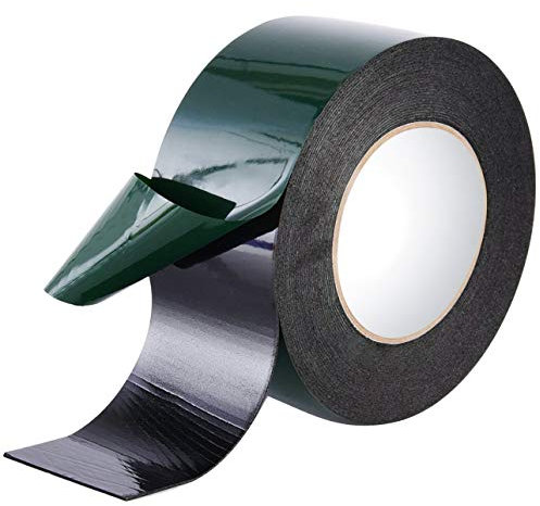 Maveek 10 m (50 mm) Foam Tape Double Sided Sponge Tape Waterproof Mounting Adhesive Tape Roll Cars Trims, Black