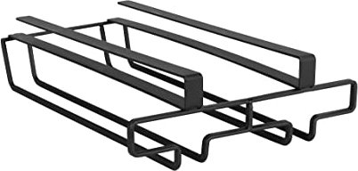 Wenko Portabicchieri salvaspazio per ripiano - Pensile per armadio della cucina per 6 bicchieri, Metallo, 20 x 7 x 28 cm, Nero