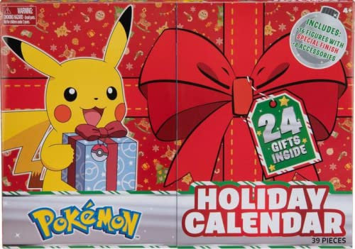 Arkero-G Kompatibel für Pokemon Figuren Adventskalender 2021-16 PKM Figuren 5cm & 8 Weihnachtszubehör Artikel - Weihnachts-Kalender NEU & OVP