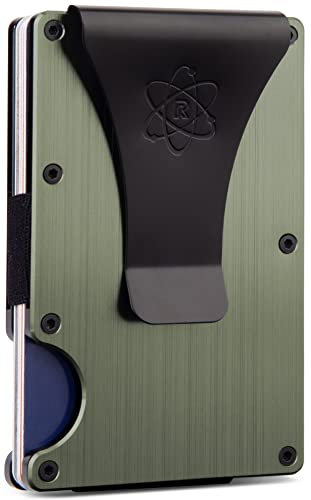 ROSSM Geldbörse mit RFID-Schutz - Kartenetui Herren aus Kohlefaser und Metall mit Geldklammer und Gummiband - RFID Geldbeutel Herren- Slim Wallet for Men