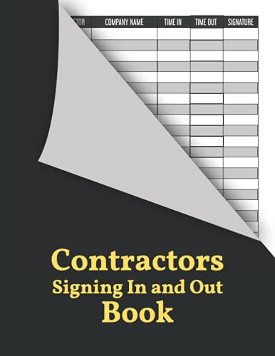 Contractors Sign In and Out Book: Easy to Use and Functional Large Visitor and Contractor Sign In and Sign Out log book | Excellent For Personal And Professional Use | large A4 (4)