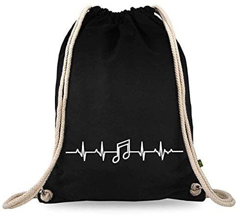 Turnbeutelliebe® Turnbeutel mit Spruch - Modern - Lustig - Neu - Frauen - Männer - Kinder - Baumwolle schwarz - Sportbeutel - Rucksack - Stoffbeutel - ca. 12 Liter - 37 x 46 cm