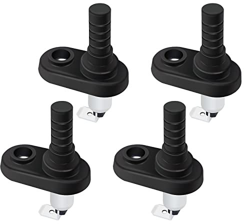 mxuteuk 4 pezzi interruttore a perno placcato nichel universale stipite della porta flangia luce montaggio cofano interruttore momentaneo con protezione in gomma per auto camion barca IT-K-025-L