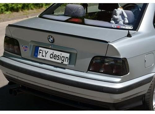 FLY DESIGN 77777800 Heckspoiler, Hecklippe, Spoilerlippe passend für BMW E36 Coupe 3er, Bj. 1990 bis 2000, flexibel, leicht, waschanlagenfest, viele verfügbare Farben (Arctissilber Met. (CC309))