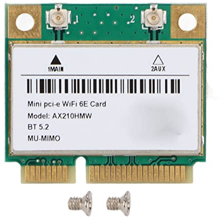 Bewinner Adaptador WiFi Mini PCIE, Tarjeta Inalámbrica Bluetooth 5.2 2.4GHz 5GHz 6GHz Interfaz Mini PCIE Adaptador de Red de Transmisión de Alta Eficiencia para para Linux