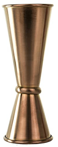 Personalised Cocktail Measuring Jiggers - 25/50ml Professional Bar Jiggers, Engraved Stainless Steel Jigger, Cocktail Making Gifts, Personalised Gifts for Men & Women (Matt Rose Gold (Rustic))