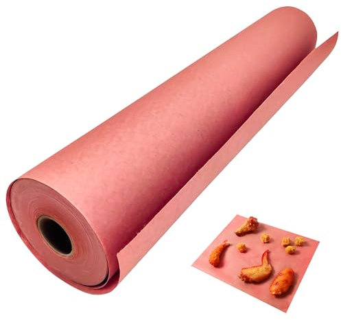 Tikxlafe Papier de boucherie rose, rouleau de 15 m, papier kraft pour barbecue - largeur 45 cm Le papier de boucherie original pour des résultats de cuisson parfaits pour le barbecue