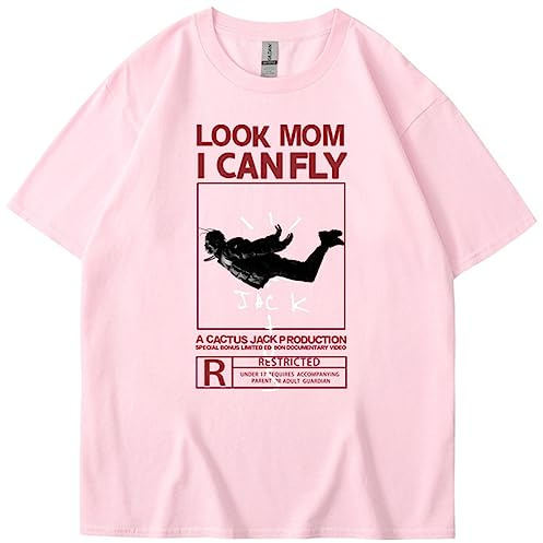 Silver Basic Travis×Ky Jack Astroworld Hiphop Summer Tee Mens Sportive Casual Traspiranti Look Mom I Can Fly Maglietta a Maniche Corte Unisex