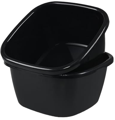 Zopnny 2-Pack 18 Quart Plastic Wash Basin, Square Dish Pans for Kitchen Sink, Foot Bath Tub for Soaking Feet, Wash Bucket for Washing and Storage Cleaning Supplies