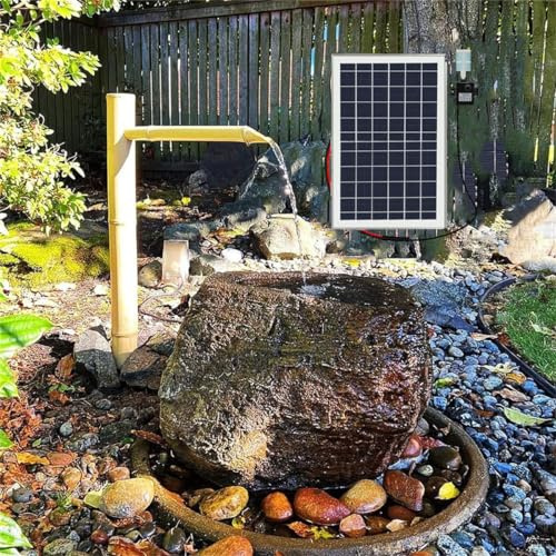 Solar Bamboo Water Fountain with Pump,Outdoor Freestanding Fountains,Solar Feng Shui bamboo fountain, Zen Garden Decor for Desk Patio Yard