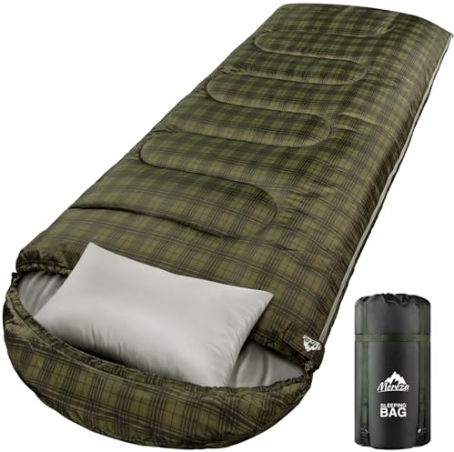 MEREZA Schlafsäcke XL für Herren, groß, breit, für Camping, große und große Schlafsäcke für Damen und Erwachsene, warm mit Kompressionssack, kaltes Wetter und warm
