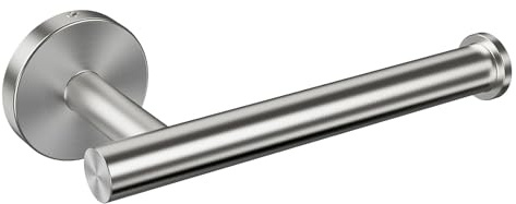 Toalettpappershållare, Eolax rund pappershållare, väggmontering, SUS304 rostfritt stål, badrum, kök, toaletttoalettpappershållare (borstad nickel)