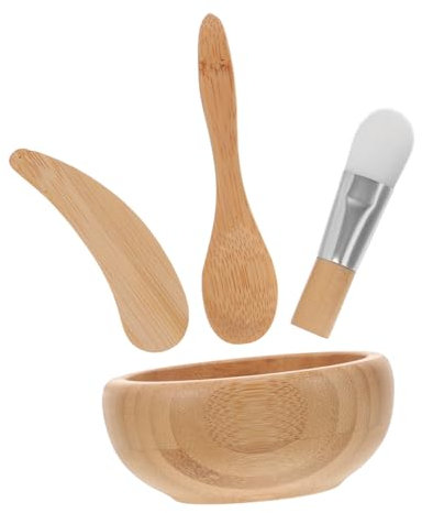 Générique Ensemble De Bols À Mélanger Pour Masque Facial En Bois Avec Spatule Et Pinceau Accessoires Pour Soins De La Peau Diy Facile Et Pratique