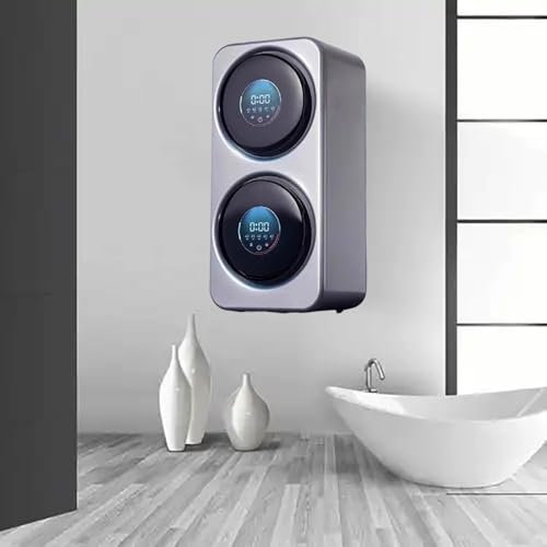 dosiwlatever Mini Lave-Linge et sèche-Linge 2 en 1, Nettoyage indépendant à Double Chambre, Seau Intelligent autonettoyant/écran Tactile LCD, séchage Haute température 65 ℃,WallMount