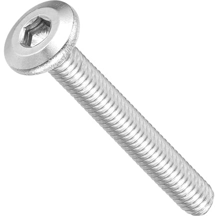 METALLIXITY Flat Head Hex Socket Cap Screws Bolts(M4-0.7x30) 50Pcs, 304 Stainless Steel Hex Socket Furniture Bolts Screws - for Furniture Woodworking Project, Silver Tone