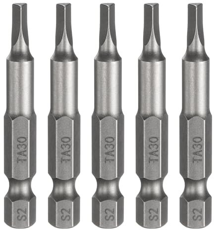 sourcing map 5pcs Magnetico Triangolo Cacciavite Bit TA30 1/4 Hex Shank 2 (50mm) Lungo Magnetico S2 Acciaio Industriale Grado Cacciavite Bit Triangolare Testa Trapano Elettrico Punte