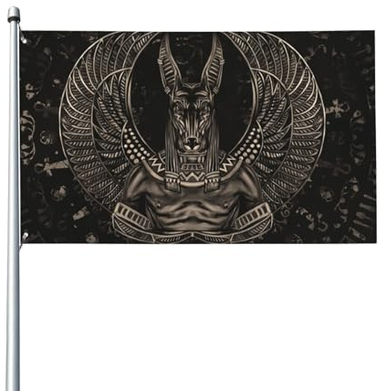 Drapeau de bénédiction de l'égypte antique, dieu Anubis, 90 x 150 cm, décoration de balcon, drapeau emblématique