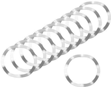 sourcing map Lot de 10 rondelles à ressort ondulées, 51 mm x 61 mm x 0,4 mm (ODxIDxT) – Rondelles incurvées en acier inoxydable 304 pour boulons à vis, rondelles ondulées pour machines (argent)
