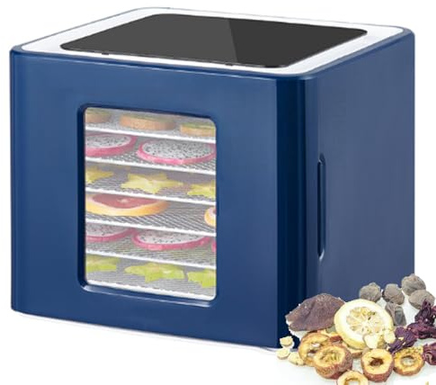 Mini Electric Food Dehydrator with Digital Timer & Temperature Control, LED Touch for Drying Fruits, Meat, Veggies, Pet Snacks