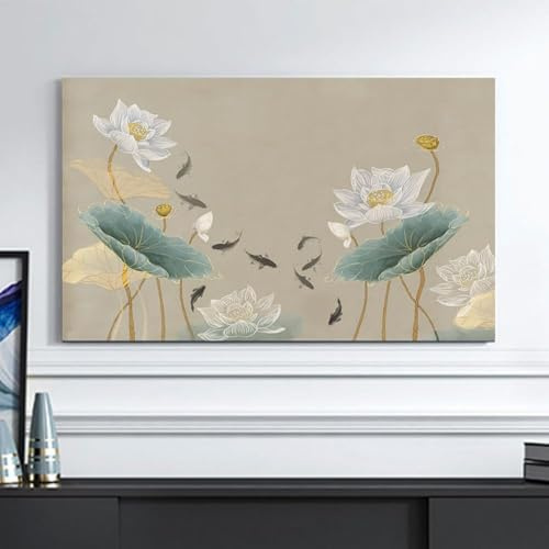 HSTANGKY Funda Antipolvo Para Televisores De Interior Con Estampado De Loto Protector De Pantalla Curvo Y Plano De Estilo Chino Para Televisores LED LCD Inteligentes-flower4||40-43inch