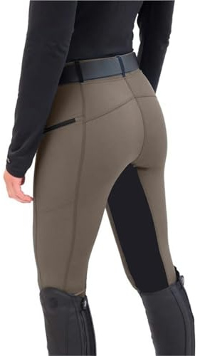 PPQIRU Mallas De EquitacióN Mallas deportivas de cintura alta for mujer, pantalones térmicos sexys, jeggings push up cálidos invierno, montar for gimnasio(Coffee,M)