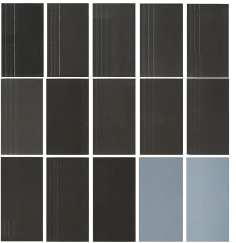 60 Sheets Wet and Dry Sandpaper for Cars, Fine Sandpaper for Walls, 15 Different Particle Sizes Fine Grit Sandpapers 93mm×230mm, Sand Paper Used for Polishing Automotive Wood and Glass