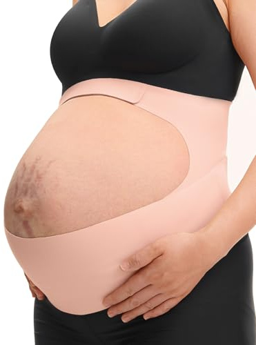 momcozy Ceinture de Grossesse Ergonomique CozySupport, Ceinture Grossesse Femme Enceinte en Tissu Respirant, Soutien du ventre, du dos et des lombaires, Discrète