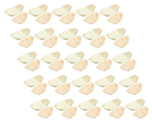 ULTECHNOVO Bandejas Desechables de Madera Forma de Barco para Sushi y Aperitivos 200 Unidades 100 de 85X6 CM y 100 de 14X8 CM Recipientes para Catering Fiestas y Presentación de