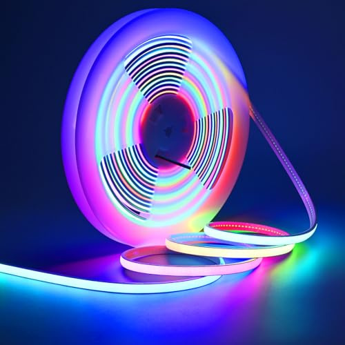 GOMING 24V 10M WS2811 RGB Neón Tira LED COB Color Ensueño IP67 Impermeable | Direccionable 576LEDs/M 16W/M Cinta LED Autoadhesiva para DIY Decoración Hogar(Alimentación y Controlador no Incluidos)