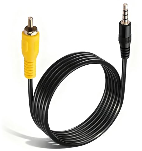 CERRXIAN 3.5mm to RCA Cable 3.5mm 1/8 inch Male to RCA Male Video Cable Adapter for Car DVR, Surveillance Cameras, Dash Cams - 4.92FT