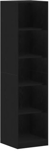 Teenpull Garderob set om 2, svart eklook, 50 x 50 x 200 cm, hållbart trämaterial, med 5 hyllor, modern design för sovrum, walk-in garderob, förvaringsutrymme, enkel montering