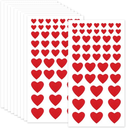 JYXNU 460pz Adesivi Cuore Rosso, Stickers Cuore Amore Chiudipacco Adesivi Cuori San Valentino per Pacchi Regalo Biglietti Busta Matrimonio Anniversario,Decorazioni Nuziali Matrimonio(Diverse misure)