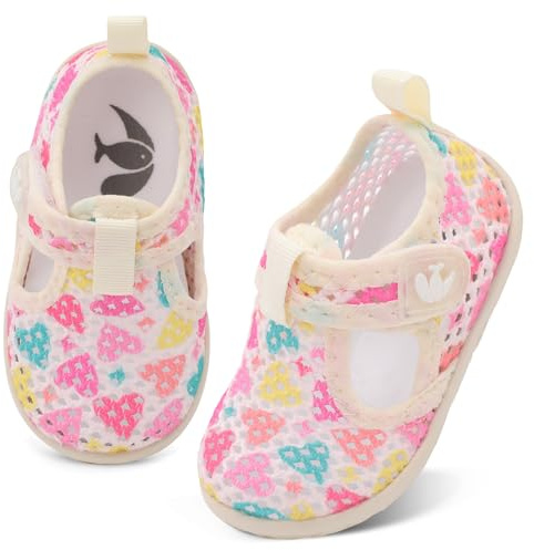 Swim Shoes for Baby Boys Girls Quick-Dry Lightweight Kids Water Shoes for Pool Beach & Sea Mesh Beige 18-24 Months