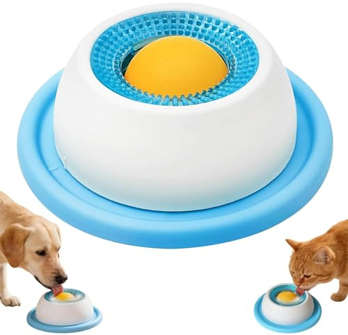 GmwyCzV Boule a Lecher Chien et Chat, Tapis De Léchage Chien, Jouets d'enrichissement pour Chien, Bol à Lécher Antidérapant, pour Nourriture Humide, Chiots Qui s'ennuient, Chats