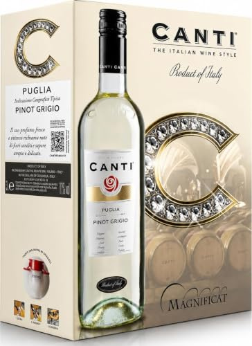 CANTI Pinot Grigio I.G.T. Puglia, vino bianco. Secco al palato con sentori di mela verde e agrumi, finale fresco e armonioso. Vino in bag-in-box, 3 l (1 x 3 l)