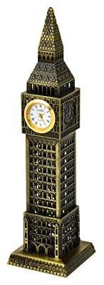 DSstyles Big Ben Tower Modell Elizabeth Tower Metallische Statue Big Ben Figurine für Souvenirs - 18cm