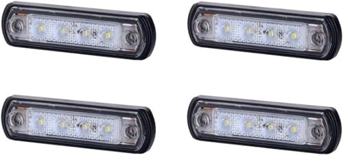 BUL BARS 4 x 4 SMD LED Weiß Begrenzungsleuchte Umrissleuchte 12V 24V mit E-Prüfzeichen Positionsleuchte Auto LKW PKW KFZ Lampe Leuchte Licht Front Universal